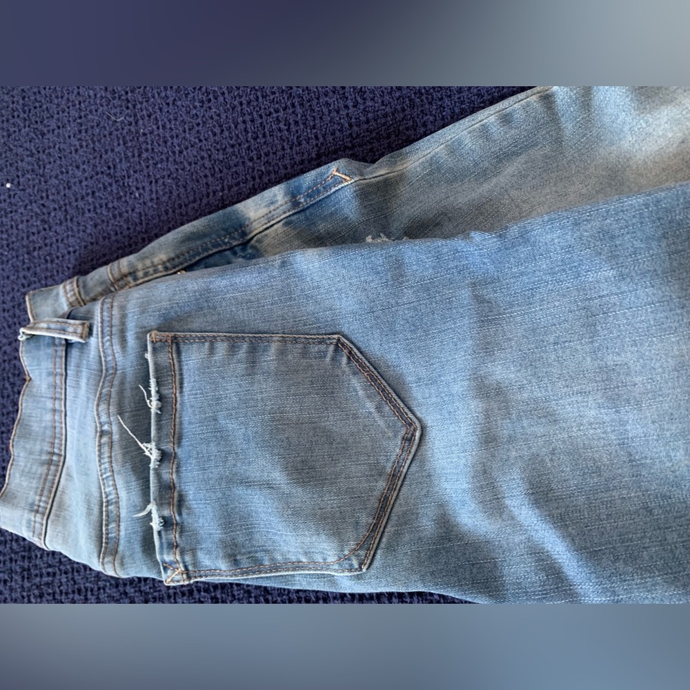 Kensie Distressed Light Blue Skinny Jeans - Picture 2 of 4